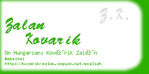 zalan kovarik business card